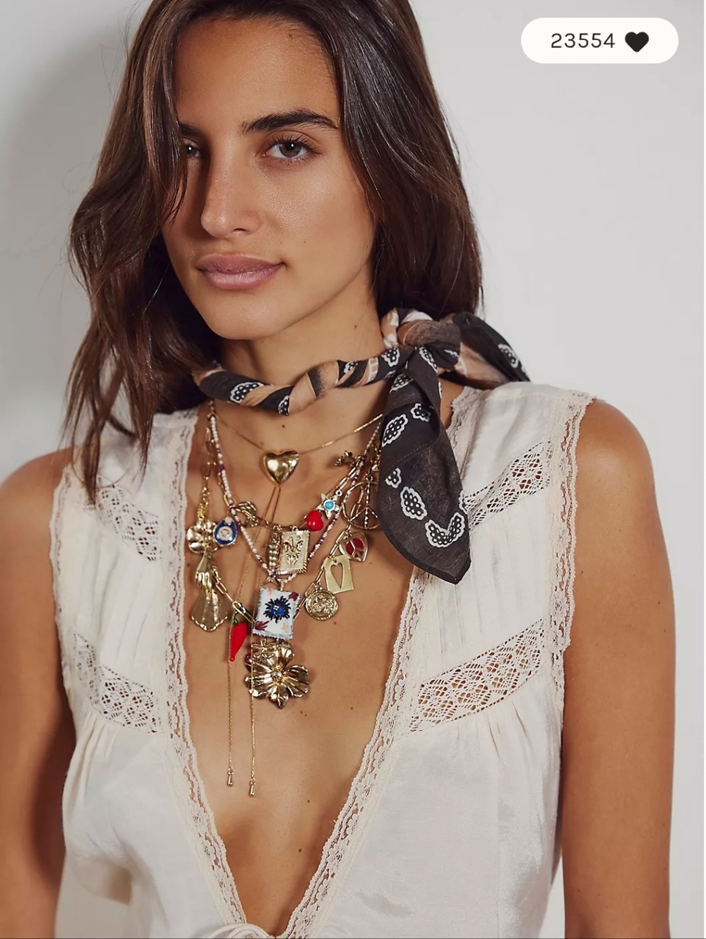 NWT Free People Flower Power Maxamillion Charm Necklace